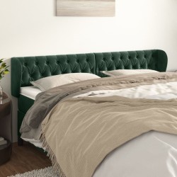 vidaXL Kopfteil mit Ohren Dunkelgrün 183x23x78/88 cm Samt