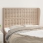 vidaXL Kopfteil mit Ohren Cappuccino-Braun 147x23x118/128cm Kunstleder vidaXL Kopfteil mit Ohren Cappuccino-Braun 147x23x118/128cm Kunstleder