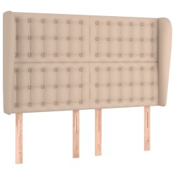 vidaXL Kopfteil mit Ohren Cappuccino-Braun 147x23x118/128cm Kunstleder