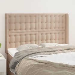 vidaXL Kopfteil mit Ohren Cappuccino-Braun 147x16x118/128cm Kunstleder