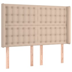 vidaXL Kopfteil mit Ohren Cappuccino-Braun 147x16x118/128cm Kunstleder