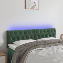 vidaXL LED Kopfteil Dunkelgrün 160x7x78/88 cm Samt
