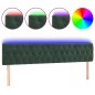 vidaXL LED Kopfteil Dunkelgrün 180x7x78/88 cm Samt