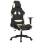 vidaXL Gaming-Stuhl mit Massage & Fußstütze Schwarz und Creme Stoff vidaXL Gaming-Stuhl mit Massage & Fußstütze Schwarz und Creme Stoff
