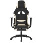 vidaXL Gaming-Stuhl mit Massage & Fußstütze Schwarz und Creme Stoff vidaXL Gaming-Stuhl mit Massage & Fußstütze Schwarz und Creme Stoff