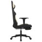 vidaXL Gaming-Stuhl mit Massage & Fußstütze Schwarz und Creme Stoff vidaXL Gaming-Stuhl mit Massage & Fußstütze Schwarz und Creme Stoff
