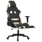 vidaXL Gaming-Stuhl mit Massage & Fußstütze Schwarz und Creme Stoff vidaXL Gaming-Stuhl mit Massage & Fußstütze Schwarz und Creme Stoff