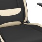 vidaXL Gaming-Stuhl mit Massage & Fußstütze Schwarz und Creme Stoff vidaXL Gaming-Stuhl mit Massage & Fußstütze Schwarz und Creme Stoff