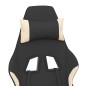 vidaXL Gaming-Stuhl mit Massage & Fußstütze Schwarz und Creme Stoff vidaXL Gaming-Stuhl mit Massage & Fußstütze Schwarz und Creme Stoff