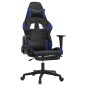 vidaXL Gaming-Stuhl mit Massage & Fußstütze Schwarz & Blau Kunstleder vidaXL Gaming-Stuhl mit Massage & Fußstütze Schwarz & Blau Kunstleder