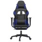vidaXL Gaming-Stuhl mit Massage & Fußstütze Schwarz & Blau Kunstleder vidaXL Gaming-Stuhl mit Massage & Fußstütze Schwarz & Blau Kunstleder