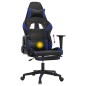 vidaXL Gaming-Stuhl mit Massage & Fußstütze Schwarz & Blau Kunstleder vidaXL Gaming-Stuhl mit Massage & Fußstütze Schwarz & Blau Kunstleder