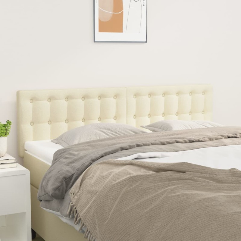 vidaXL Kopfteile 2 Stk. Creme 72x5x78/88 cm Kunstleder
