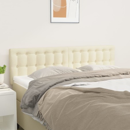 vidaXL Kopfteile 2 Stk. Creme 72x5x78/88 cm Kunstleder