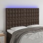 vidaXL LED Kopfteil Braun 144x5x118/128 cm Kunstleder