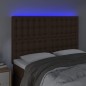 vidaXL LED Kopfteil Braun 144x5x118/128 cm Kunstleder