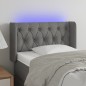 vidaXL LED Kopfteil Dunkelgrau 83x16x78/88 cm Stoff
