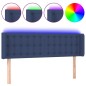 vidaXL LED Kopfteil Blau 147x16x78/88 cm Stoff