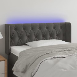 vidaXL LED Kopfteil Dunkelgrau 103x16x78/88 cm Samt