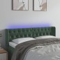 vidaXL LED Kopfteil Dunkelgrün 163x16x78/88 cm Samt