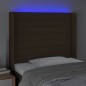vidaXL LED Kopfteil Dunkelbraun 103x16x118/128 cm Stoff