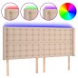 vidaXL LED Kopfteil Cappuccino-Braun 147x16x118/128cm Kunstleder vidaXL LED Kopfteil Cappuccino-Braun 147x16x118/128cm Kunstleder