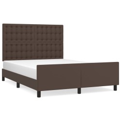 vidaXL Bettgestell mit Kopfteil Braun 140x190 cm Kunstleder