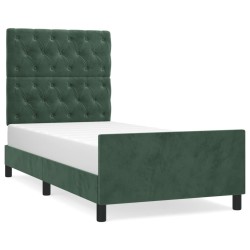 vidaXL Bettgestell mit Kopfteil Dunkelgrün 80x200 cm Samt