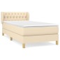 vidaXL Boxspringbett mit Matratze Creme 90x200 cm Stoff vidaXL Boxspringbett mit Matratze Creme 90x200 cm Stoff