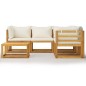 vidaXL 6-tlg. Garten-Lounge-Set mit Auflagen Creme Massivholz Akazie vidaXL 6-tlg. Garten-Lounge-Set mit Auflagen Creme Massivholz Akazie