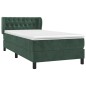 vidaXL Boxspringbett mit Matratze Dunkelgrün 90x190 cm Samt vidaXL Boxspringbett mit Matratze Dunkelgrün 90x190 cm Samt