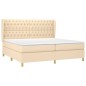 vidaXL Boxspringbett mit Matratze Creme 200x200 cm Stoff vidaXL Boxspringbett mit Matratze Creme 200x200 cm Stoff