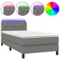 vidaXL Boxspringbett mit Matratze & LED Dunkelgrau 80x200 cm Stoff vidaXL Boxspringbett mit Matratze & LED Dunkelgrau 80x200 cm Stoff