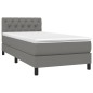 vidaXL Boxspringbett mit Matratze & LED Dunkelgrau 80x200 cm Stoff vidaXL Boxspringbett mit Matratze & LED Dunkelgrau 80x200 cm Stoff