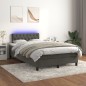 vidaXL Boxspringbett mit Matratze & LED Dunkelgrau 120x200 cm Samt vidaXL Boxspringbett mit Matratze & LED Dunkelgrau 120x200 cm Samt