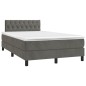 vidaXL Boxspringbett mit Matratze & LED Dunkelgrau 120x200 cm Samt vidaXL Boxspringbett mit Matratze & LED Dunkelgrau 120x200 cm Samt