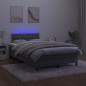 vidaXL Boxspringbett mit Matratze & LED Dunkelgrau 120x200 cm Samt vidaXL Boxspringbett mit Matratze & LED Dunkelgrau 120x200 cm Samt