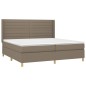 vidaXL Boxspringbett mit Matratze Taupe 200x200 cm Stoff vidaXL Boxspringbett mit Matratze Taupe 200x200 cm Stoff