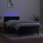 vidaXL Boxspringbett mit Matratze & LED Schwarz 100x200 cm Samt vidaXL Boxspringbett mit Matratze & LED Schwarz 100x200 cm Samt