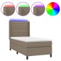 vidaXL Boxspringbett mit Matratze & LED Taupe 100x200 cm Stoff vidaXL Boxspringbett mit Matratze & LED Taupe 100x200 cm Stoff