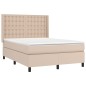 vidaXL Boxspringbett mit Matratze & LED Cappuccino-Braun 140x200cm vidaXL Boxspringbett mit Matratze & LED Cappuccino-Braun 140x200cm