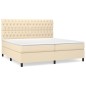 vidaXL Boxspringbett mit Matratze Creme 200x200 cm Stoff vidaXL Boxspringbett mit Matratze Creme 200x200 cm Stoff