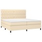 vidaXL Boxspringbett mit Matratze Creme 200x200 cm Stoff vidaXL Boxspringbett mit Matratze Creme 200x200 cm Stoff