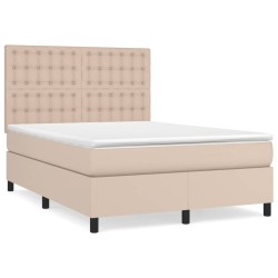 vidaXL Boxspringbett Matratze Cappuccino-Braun 140x200cm Kunstleder