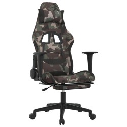 vidaXL Gaming-Stuhl mit Fußstütze Tarnfarben und Schwarz Stoff