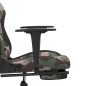 vidaXL Gaming-Stuhl mit Fußstütze Tarnfarben und Schwarz Stoff vidaXL Gaming-Stuhl mit Fußstütze Tarnfarben und Schwarz Stoff
