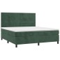 vidaXL Boxspringbett mit Matratze Dunkelgrün 160x200 cm Samt vidaXL Boxspringbett mit Matratze Dunkelgrün 160x200 cm Samt