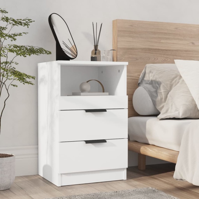 vidaXL Nachttisch Weiß Holzwerkstoff vidaXL Nachttisch Weiß Holzwerkstoff