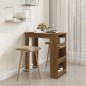 vidaXL Bartisch mit Regal Braun Eiche 102x50x103,5 cm Holzwerkstoff vidaXL Bartisch mit Regal Braun Eiche 102x50x103,5 cm Holzwerkstoff
