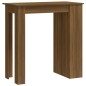 vidaXL Bartisch mit Regal Braun Eiche 102x50x103,5 cm Holzwerkstoff vidaXL Bartisch mit Regal Braun Eiche 102x50x103,5 cm Holzwerkstoff
